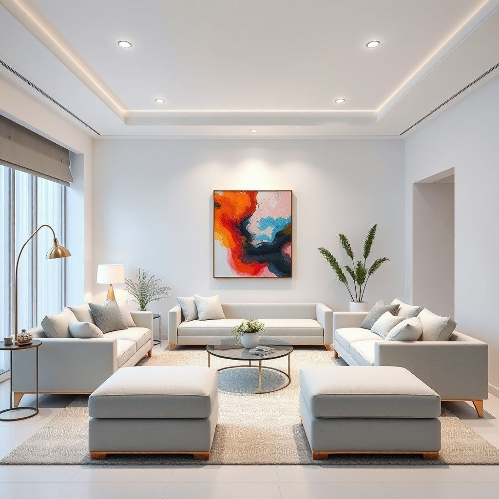 Modern Living Room Suite featuring Custom L-Sectional Sofa & Accent Armchairs #27